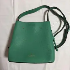 【美品】 kate spade ケイトスペード　レザーショルダーバッグ　グリーン