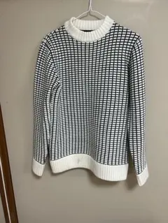 早い者勝ち！ハレ　チェック柄タートルネックニットセーターS
