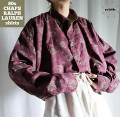80s チャップスラルフローレン ペイズリー 総柄デザイン 長袖BDシャツ 古着