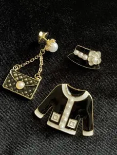 ブローチ3点セット　洋服　バッグ　帽子