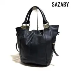 【激レア良品】SAZABY トートバッグ ブラック シボ革 grunge y2k