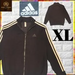 【美品】 adidas ニットジャケット XL セーター ブラック フルジップ