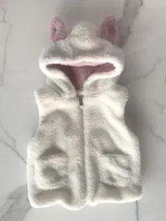 ベビー冬服 うさ耳 フリース ベビーベスト