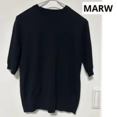MARW 黒 半袖サマーニットセーター　ブラックのサムネイル