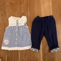 ベビー服80サイズまとめ売りmoujonjonAngelLove 女の子ネイビーのサムネイル