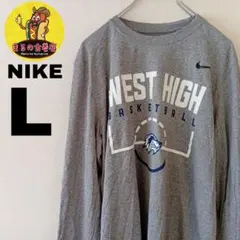 USA古着 NIKE　ロングTシャツL　グレー