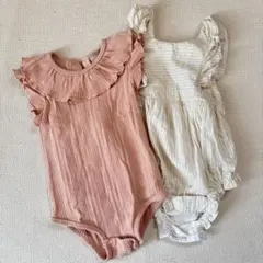petit main GAP ロンパース 80cm フリル 女の子 2枚セット