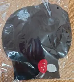 きのこ風ニットベレー帽 ブラック