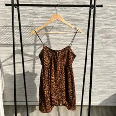 オレンジ　キャミバルーンワンピース