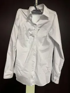 【洋服の青山】スーツ用 ホワイトストライプボタンアップシャツ