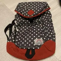 Coleman リュック　ドット柄　レッド　ブラウン美品