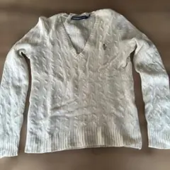 Ralph Lauren Sport アイボリー Vネック ニット L