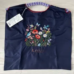 刺繍エコバッグ フラワーバード柄