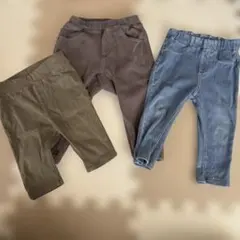 ベビー スリムフィットパンツ 3色セット サイズ80