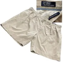 【高級品】ポロバイラルフローレンハーフチノパンツ　人気色アイボリー超大きめ2XL