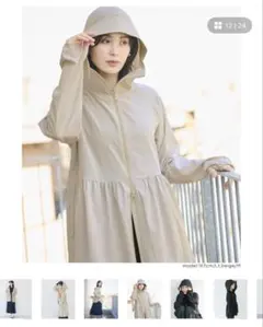 coca UVカット ティアードパーカー ライトベージュ Lサイズのサムネイル