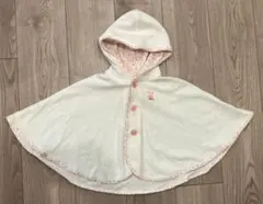 ミキハウス フード付きベビーポンチョ 70-90cm