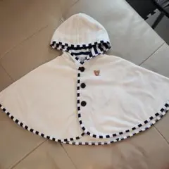 【美品】MIKIHOUSE フード付きベビーポンチョ