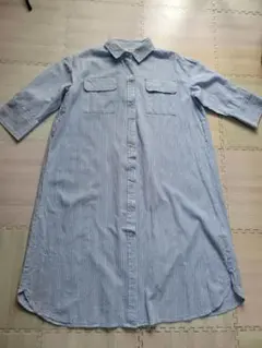 BEAMS HEARTストライプ シャツワンピース 七分袖