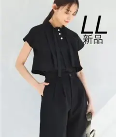 新品　ルイルエブティック　パールボタンフレンチスリーブブラウス　LL