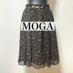 MOGA モガ レオパード柄 シフォン フレアシアー　スカート 日本製のサムネイル