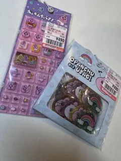 しまむら　おぱんちゅうさぎ　タイルシール　フレークシール　ぷっくりシール