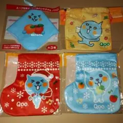 Qoo×コカ・コーラ ソックス巾着オーナメント&Qoo巾着&Qooタオルハンカチ
