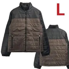 Lサイズ 中綿ライトダウンジャケット 軽量 保温裏地 ブルゾン アウター茶426