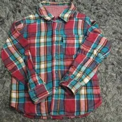 チェック柄長袖シャツ