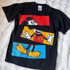 ヴィンテージ】90s MICKEY&COディズニーミッキーミニーTシャツ墨黒L