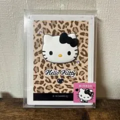 新品　Hello Kitty 立体ヒョウ柄ミラー