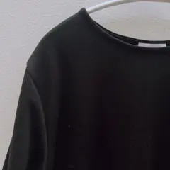 ‼️ ドレスキップ ワンピース クルーネック 七分袖 無地 M 黒 お出かけ