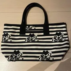 アニエスベー ストライプトートバッグ ファスナー付き