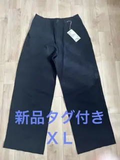 新品タグ付き　無印良品　ストレッチチノ　ワイドパンツ　ブラック　黒　ＸＬ