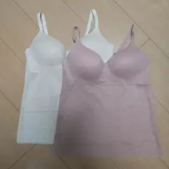 【ユニクロ】シームレスVネックブラキャミソール（レース）2枚セット