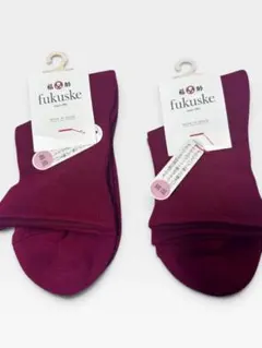 福助 fukuske レディース ソックス 2足セット ボルドー