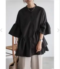 BONJOUR SAGAN アシメフリルシャツ