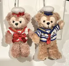 新品 ダッフィー シェリーメイ ぬいぐるみバッジ キーホルダー セーラー服 水兵