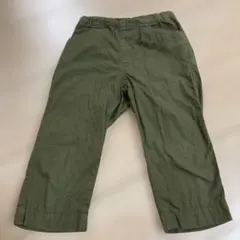 ミキハウス カーキ ゴムウエスト カジュアルパンツ（7〜8分丈）