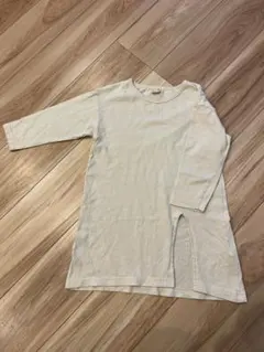 petit main 七分袖 ワンピース スリット入り