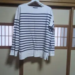 《SEINTJAMUS》白とネイビーのストライプ 長袖Tシャツ