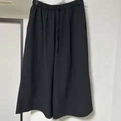 無印良品　MUJI　ブラック ワイドパンツ ゴムウエスト