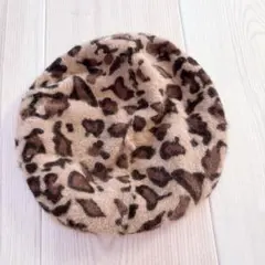 【美品】ファーベレー帽　豹柄　ヒョウ柄　レオパード　INGNI Chico