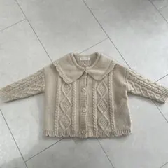 mamaraku ベージュ ケーブルニットカーディガン