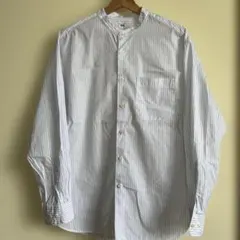 白と青のストライプ Mサイズ シャツ