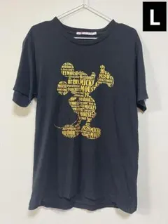 ユニクロ　ミッキーマウス Tシャツ L ブラック
