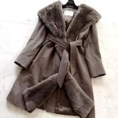 【美品】ノーブランド　毛皮リアルファー　ミンクファー　高級　グレー　フリーサイズ 楽天市場】SAGAミンク カシミヤ 100％ コート レディース ロング