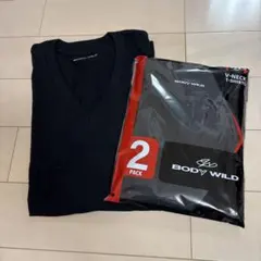 BODY WILD VネックTシャツ 2枚組 M ブラックのサムネイル