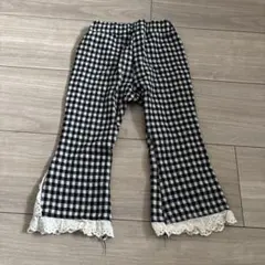 aosta Lサイズ　チェック柄フレアパンツ