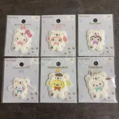 セリア サンリオ パイルワッペン ふわふわスノー 全種セット ワッペンシール